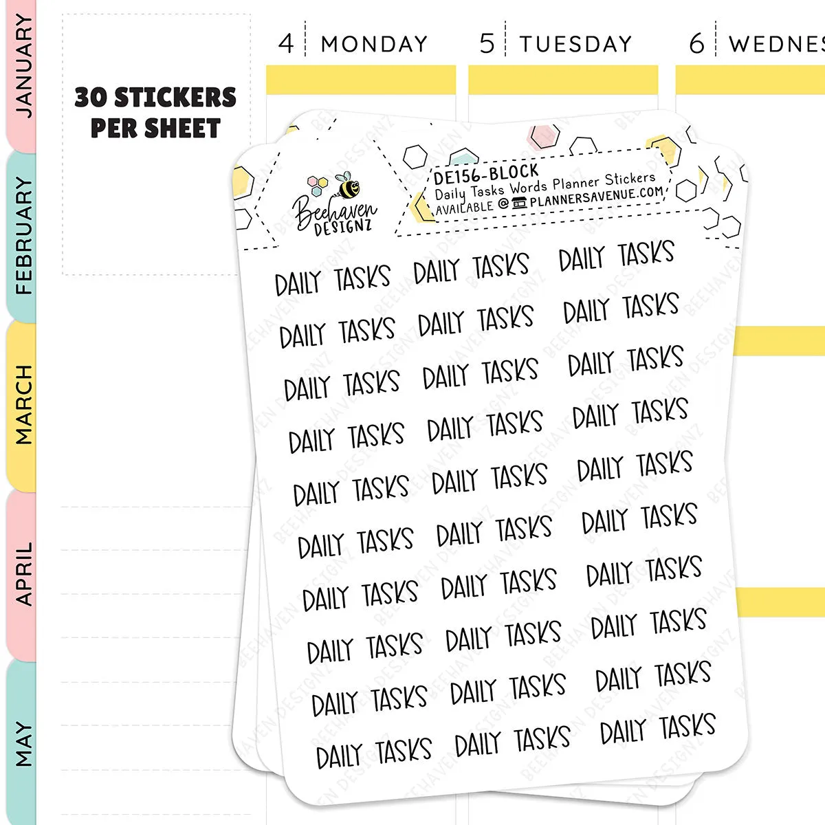 Daily Tasks Script Planner Stickers