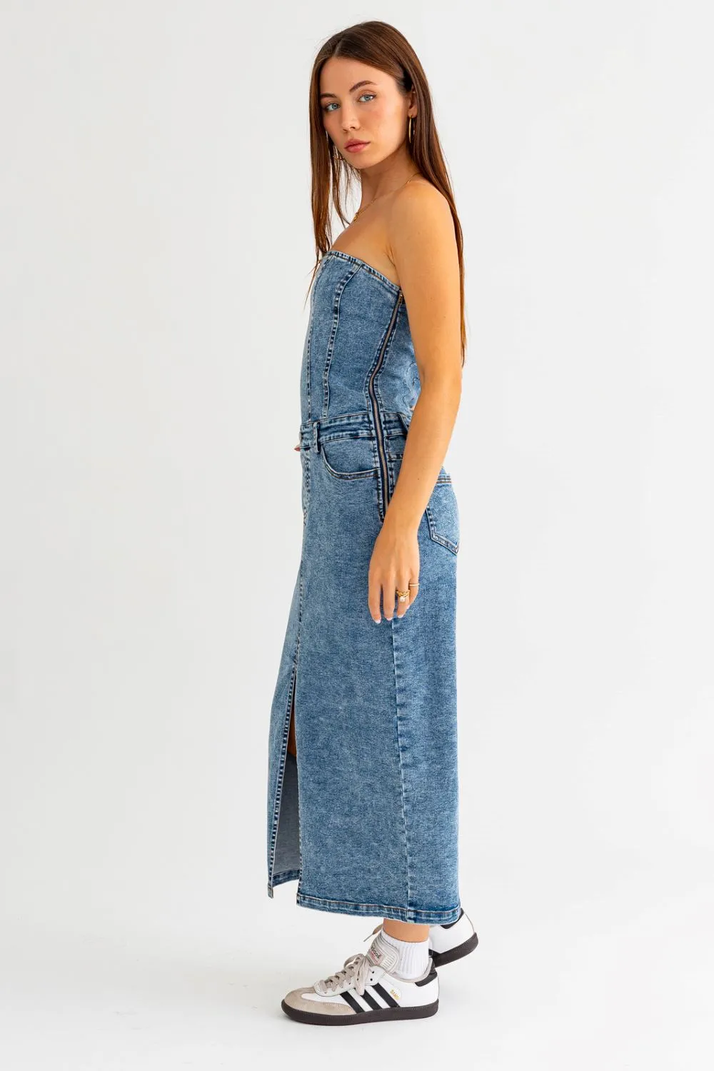 DeeDee Denim Maxi Dress