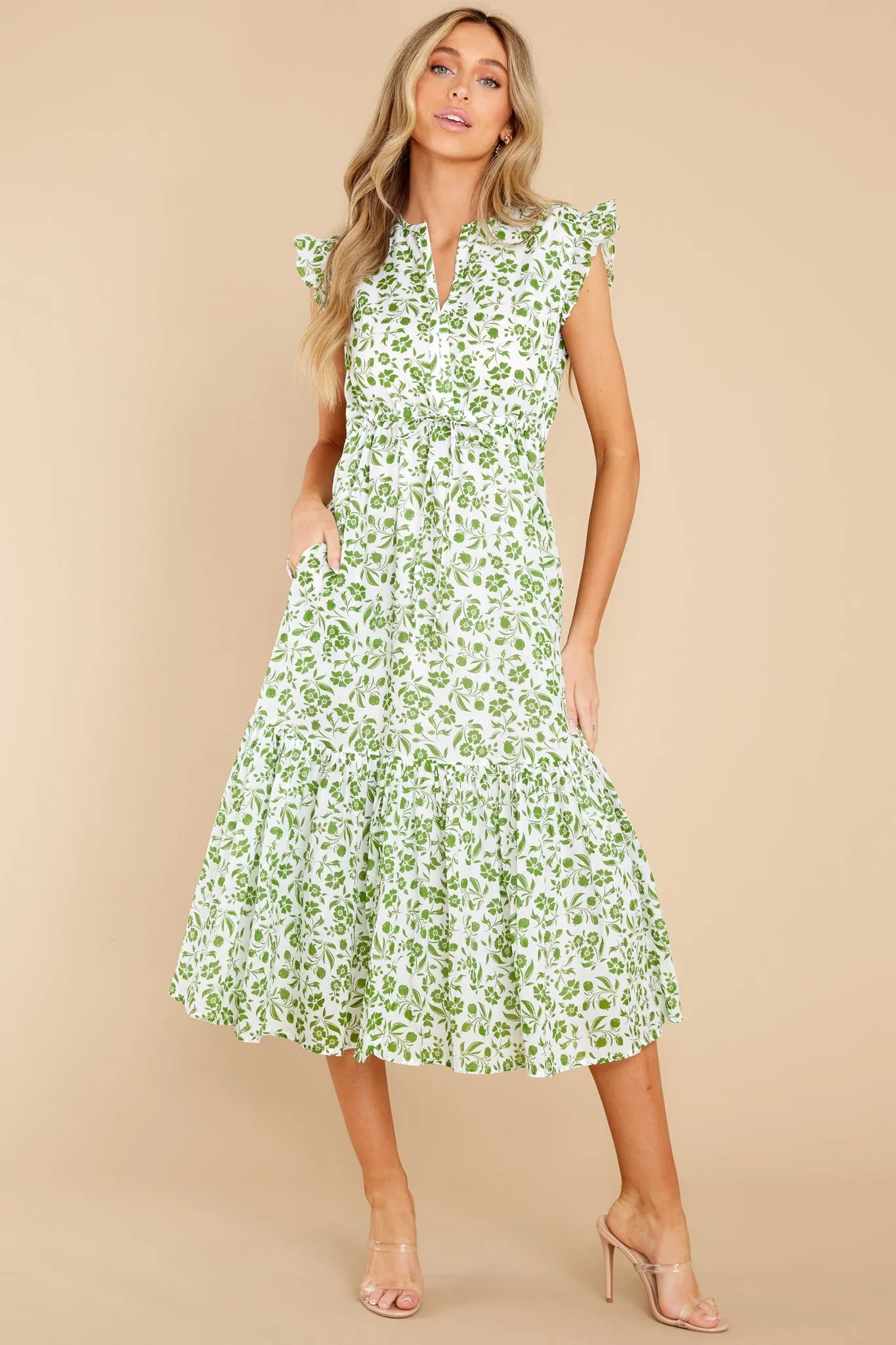 Delia Picnic Lime Floral Dress