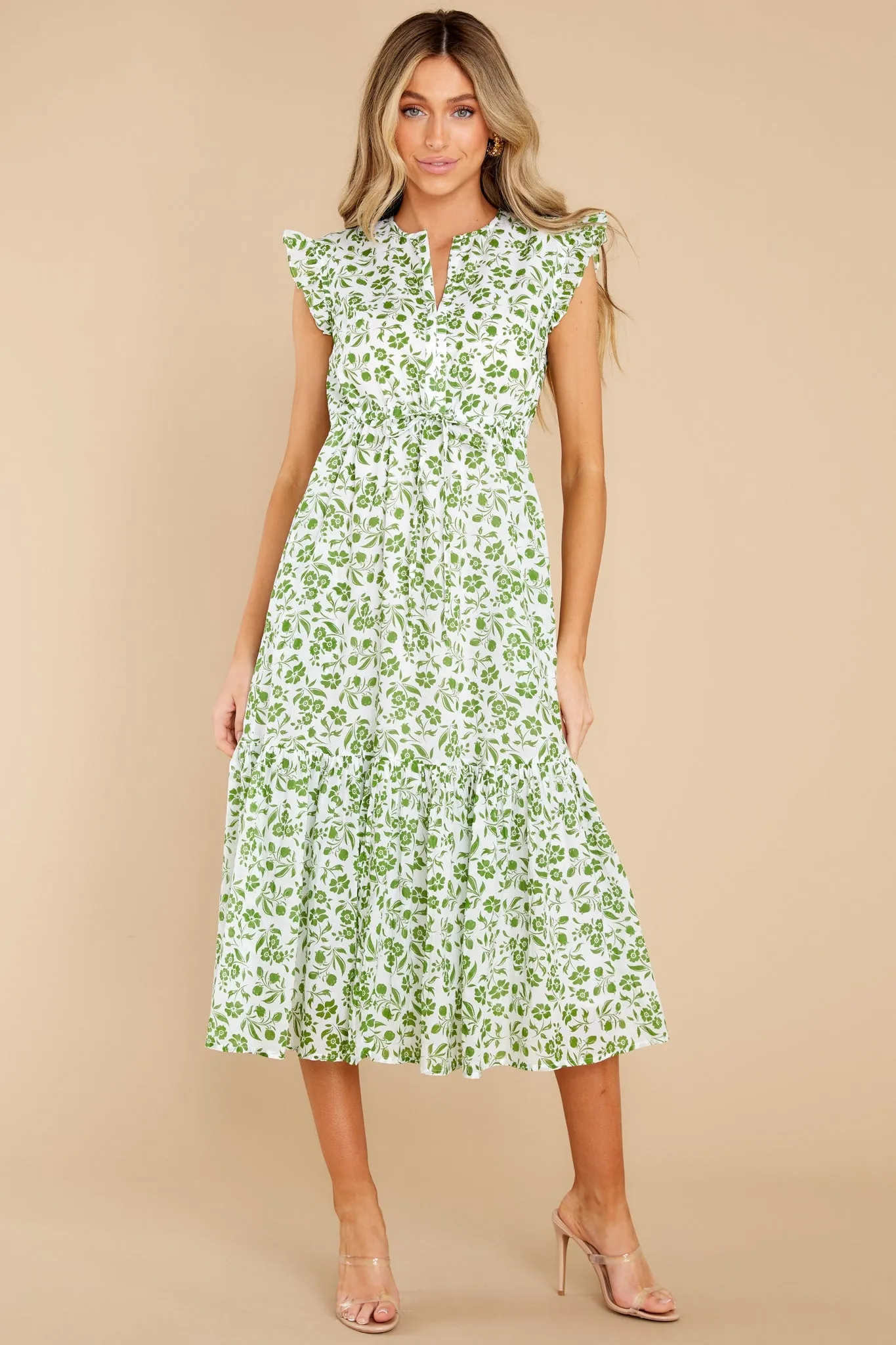 Delia Picnic Lime Floral Dress