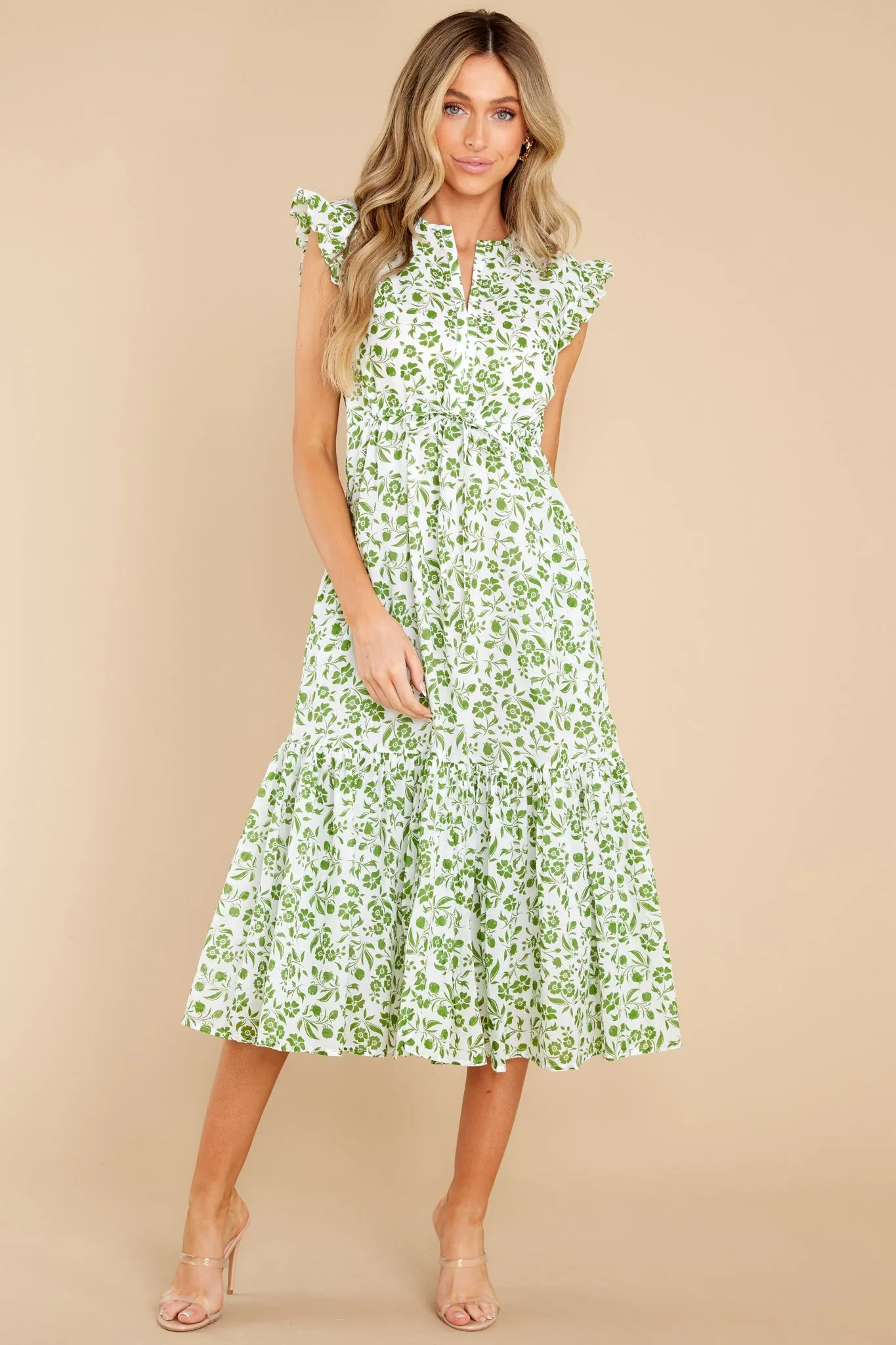 Delia Picnic Lime Floral Dress