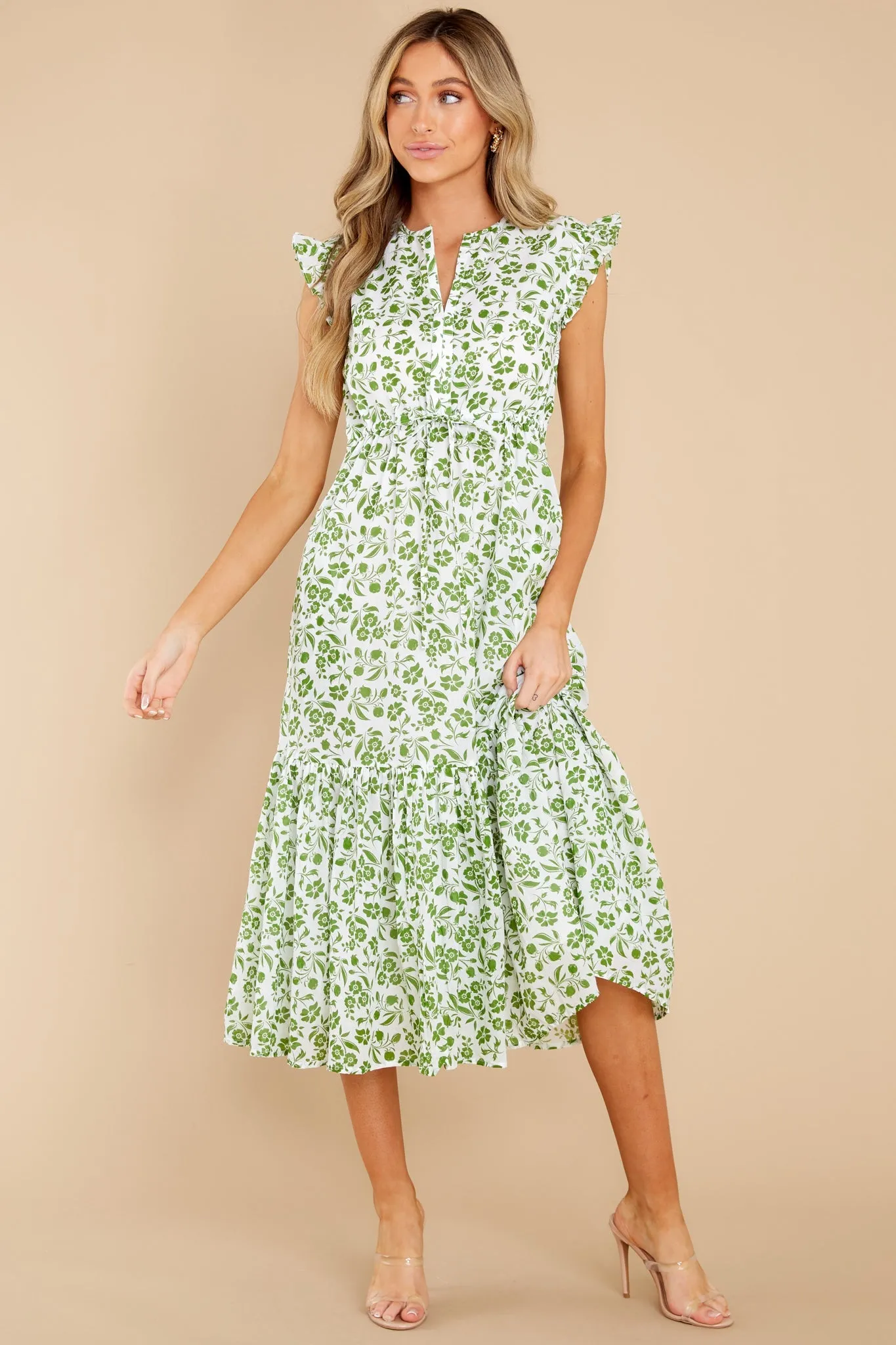 Delia Picnic Lime Floral Dress