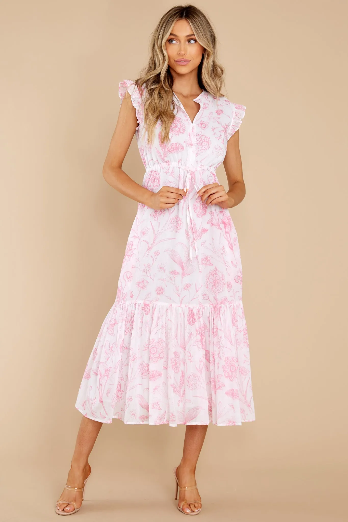 Delia Toile Pink Dress