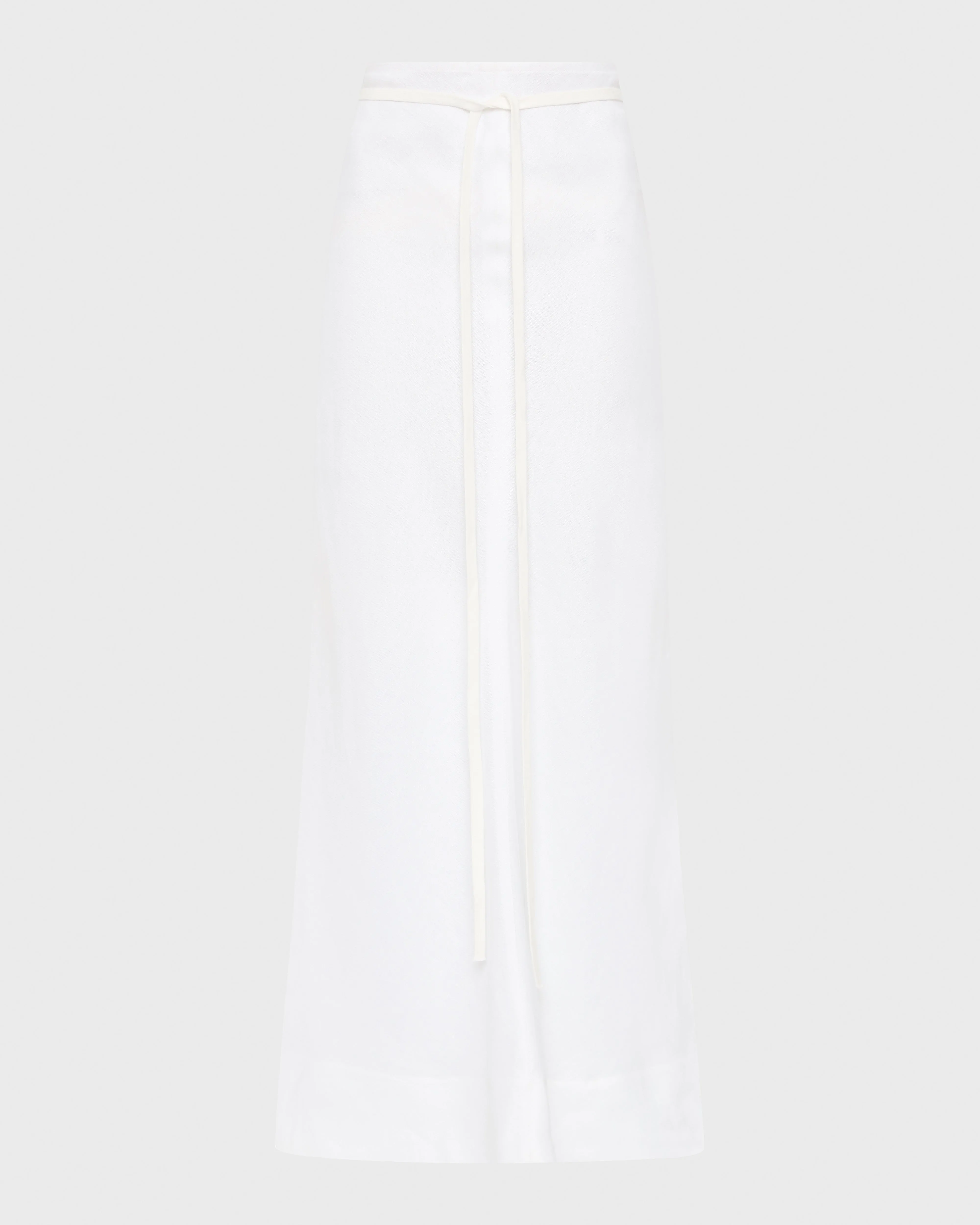 Delphi Bias Cut Linen Maxi Skirt - White