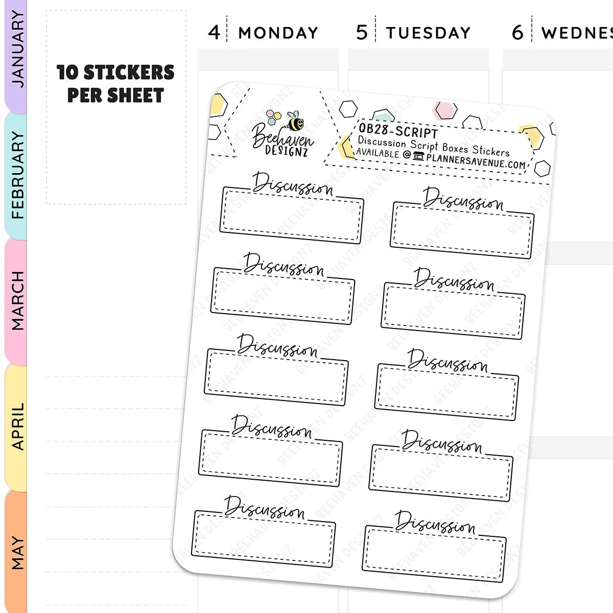 Discussion Script Box Planner Stickers