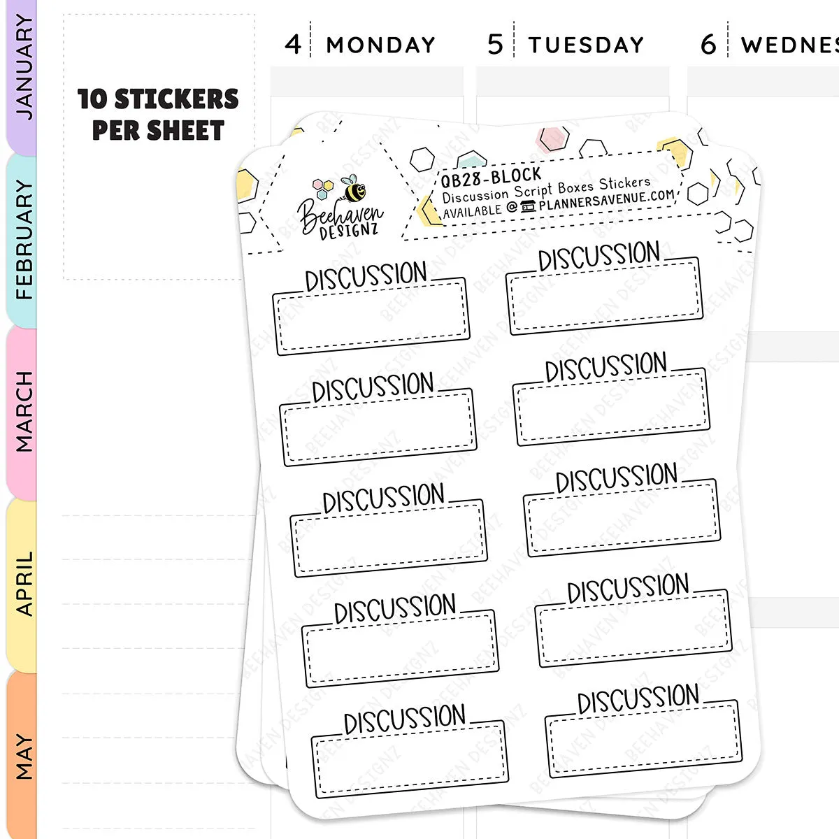 Discussion Script Box Planner Stickers