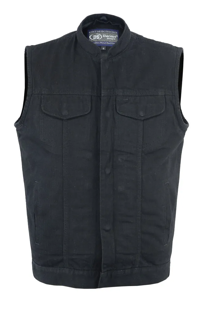 DM982 Men's Black Denim Concealment Vest