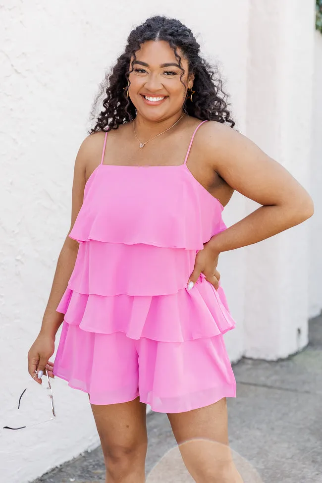 Don't Let Me Go Pink Ruffle Romper FINAL SALE