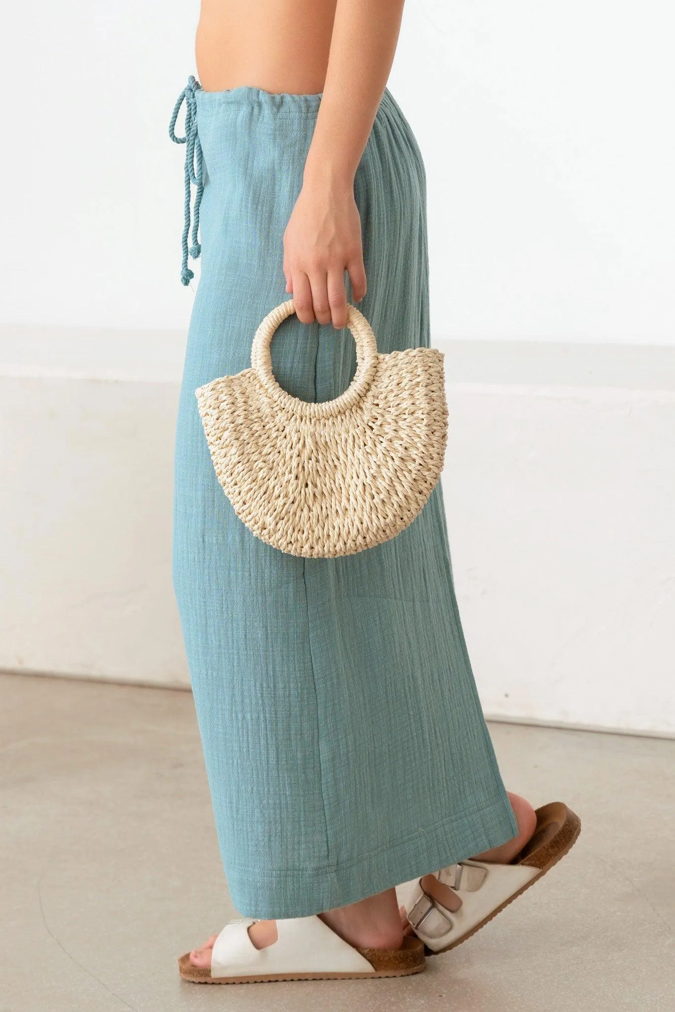 Drawstring Slit Detail Soft Chic Maxi Skirt