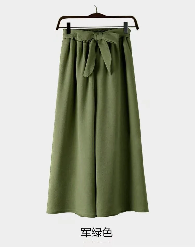 Elegant High Waist Solid Wide Leg Pants