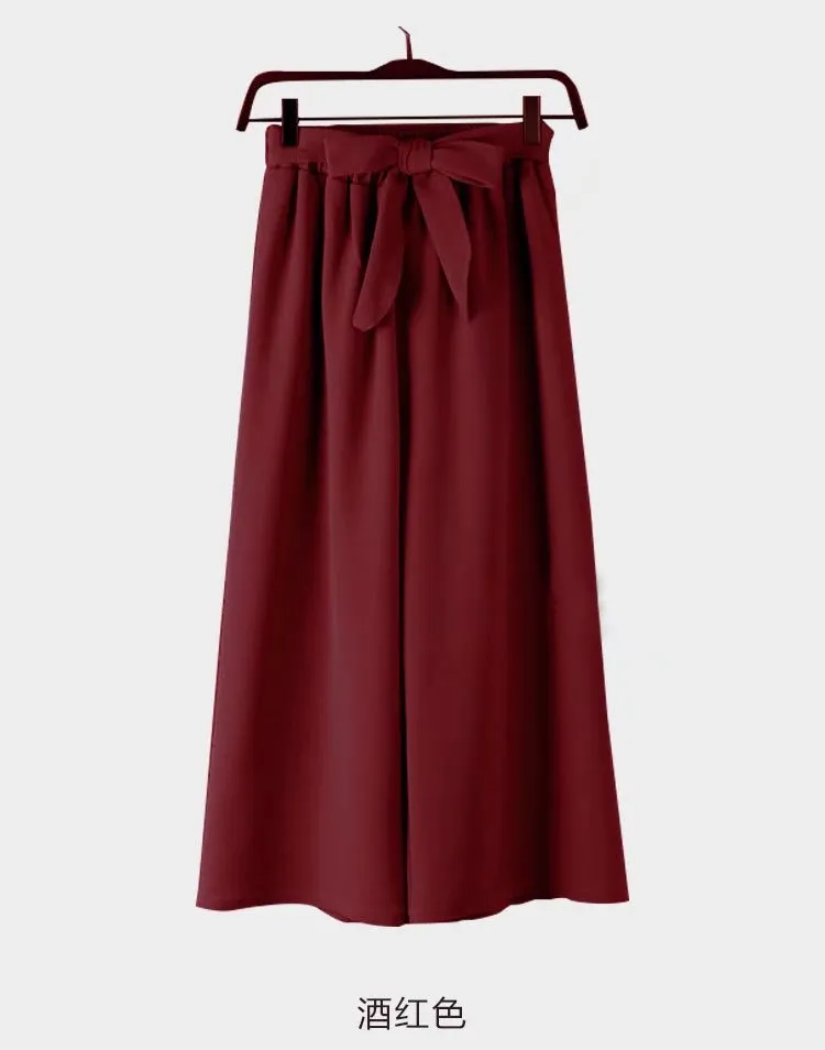 Elegant High Waist Solid Wide Leg Pants