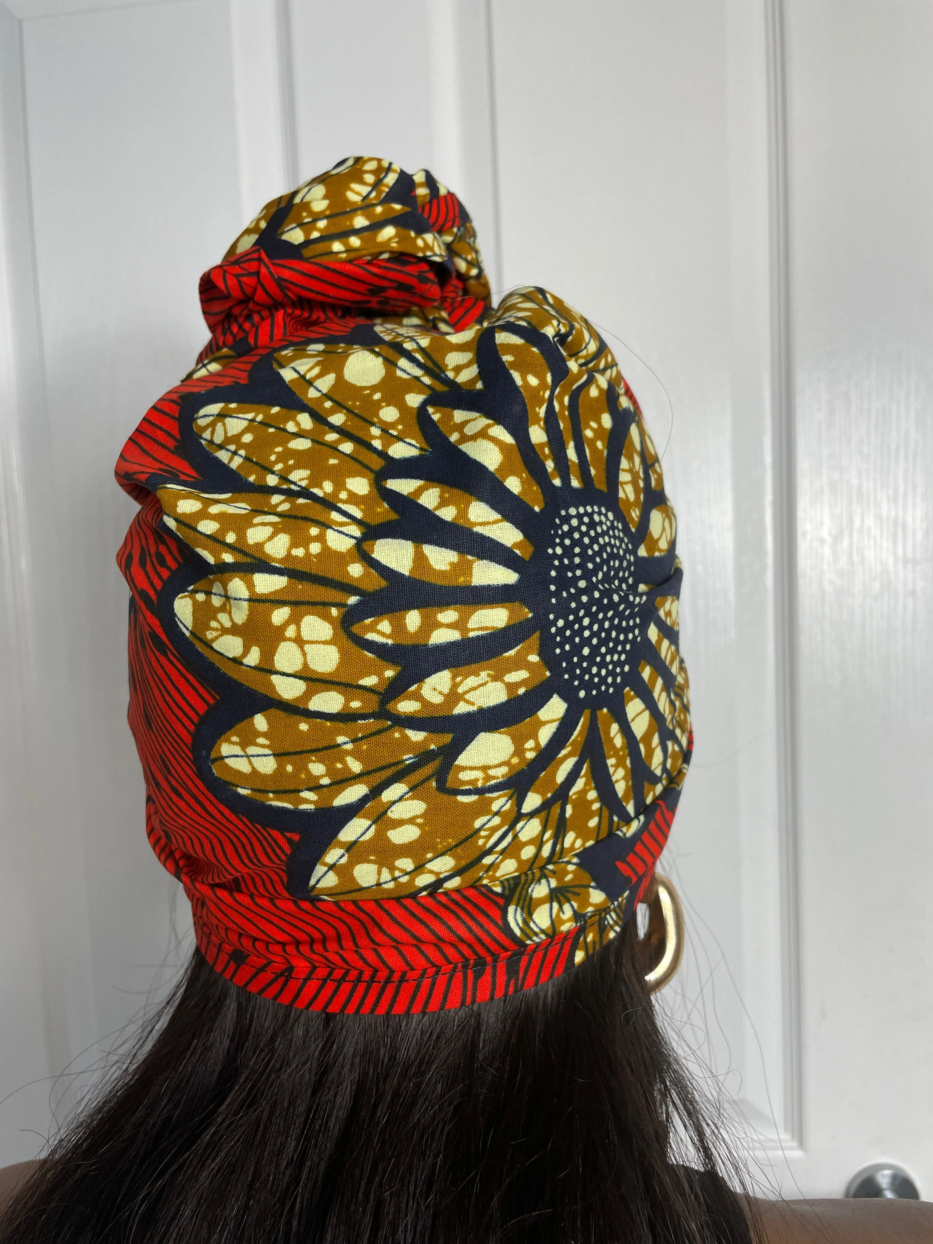 Ella Red and Gold Ankara Headwrap/Scarf