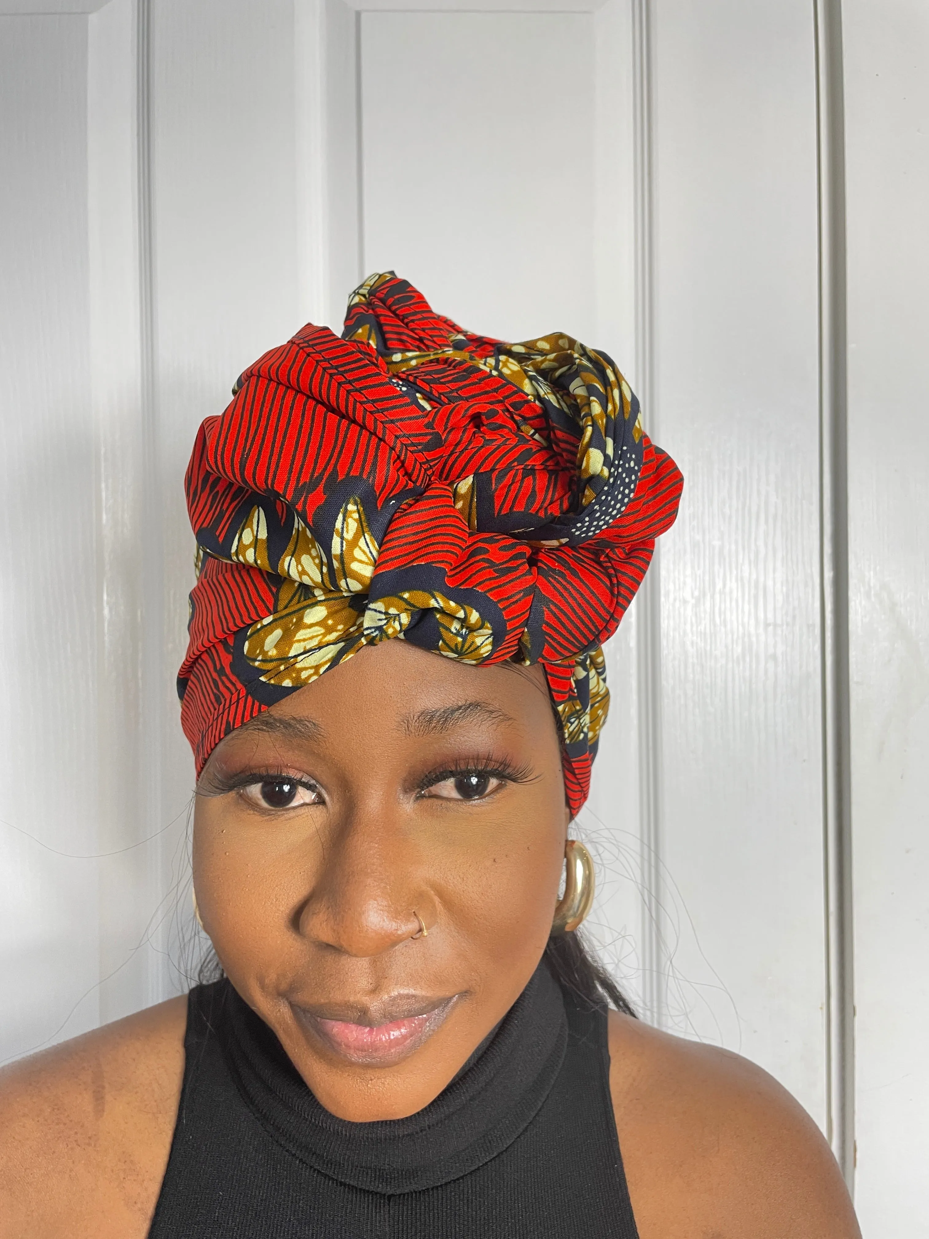 Ella Red and Gold Ankara Headwrap/Scarf