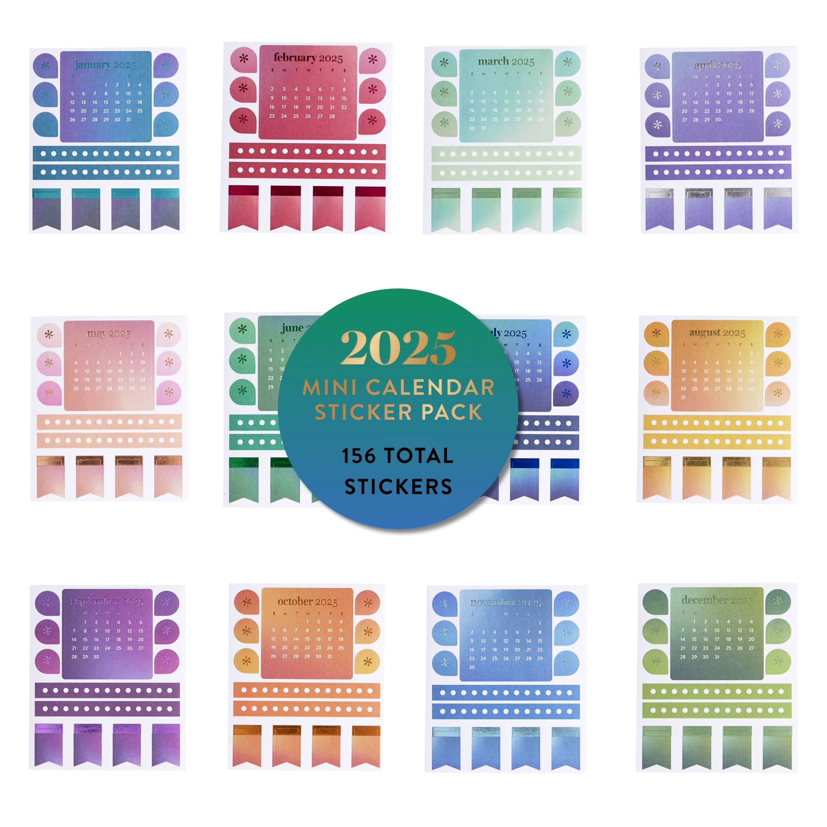 Erin Condren 2025 Mini Calendar Sticker Pack