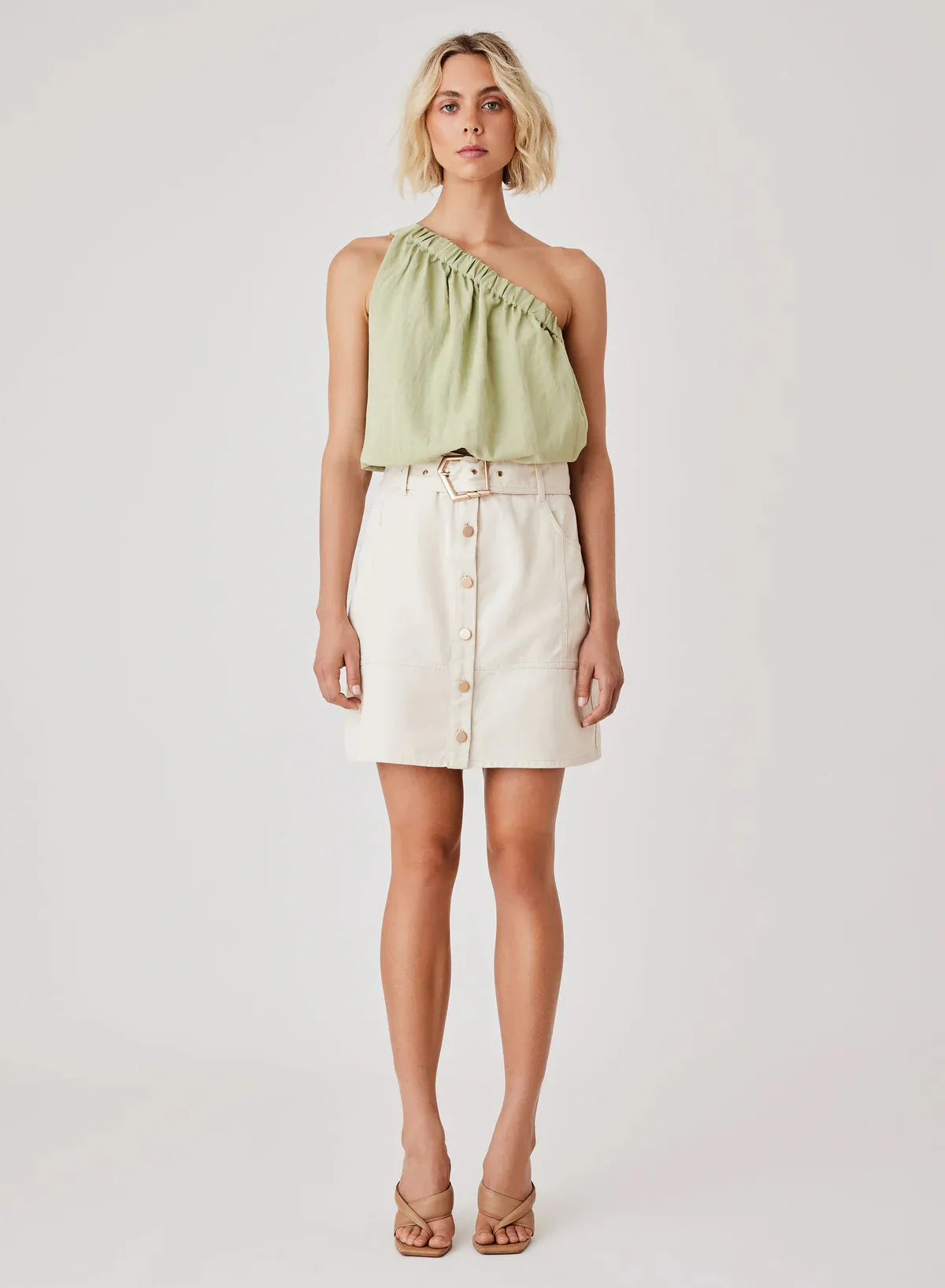 ESMAEE Kokomo Denim Skirt Ivory