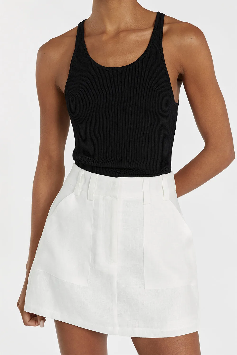 EVA OFF WHITE LINEN SKORT