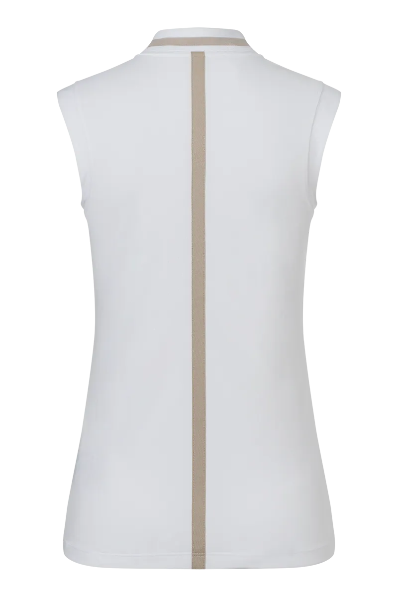 Eva White Functional Sleeveless Golf Shirt