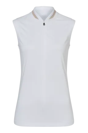 Eva White Functional Sleeveless Golf Shirt