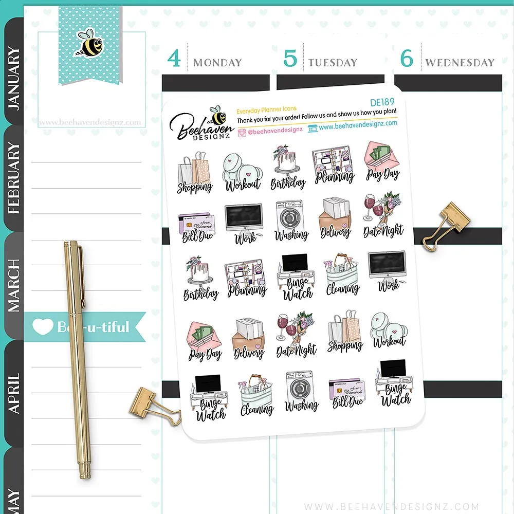 Everyday Planner Icon Sticker Sampler