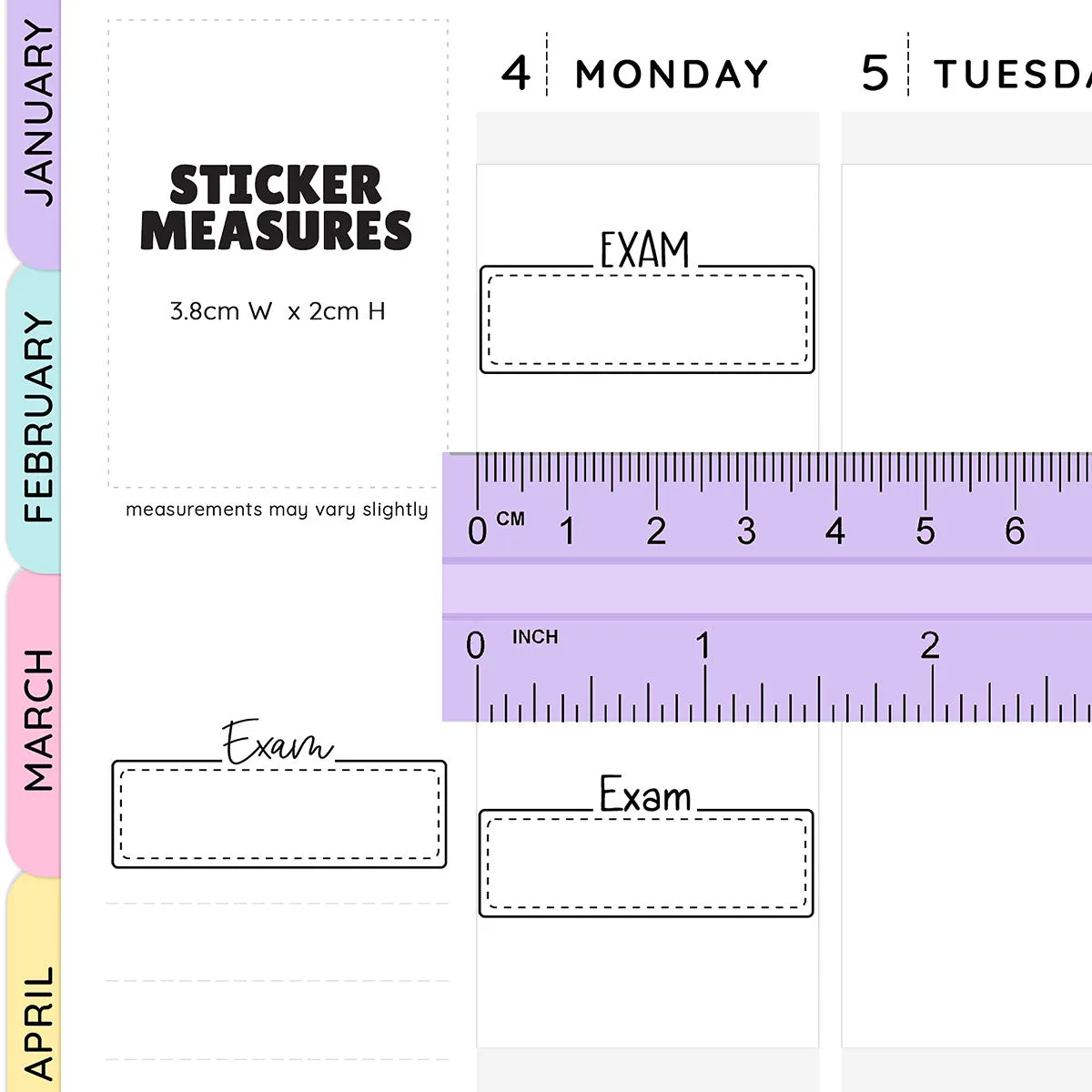 Exam Script Box Planner Stickers