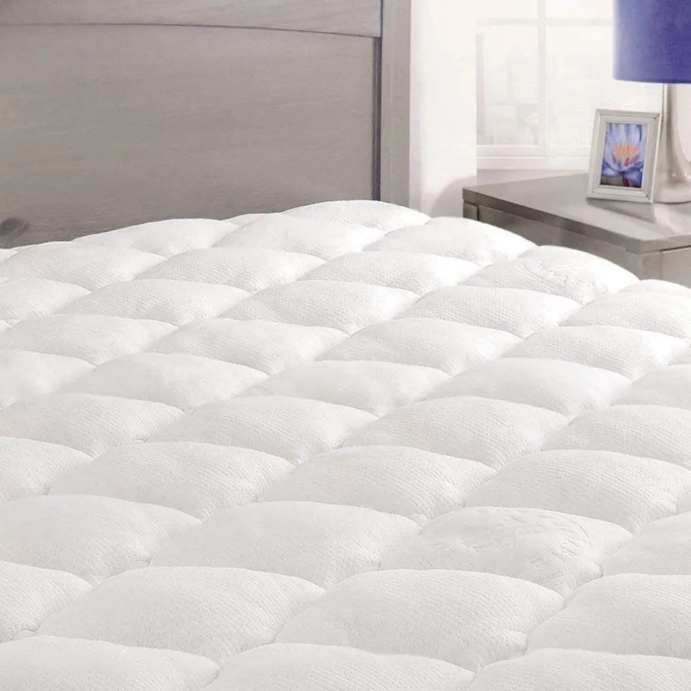 ExceptionalSheets Bamboo Mattress Pad with Fitted Skirt - Extra Plush Cooling Topper - Hypoallergenic -, Twin