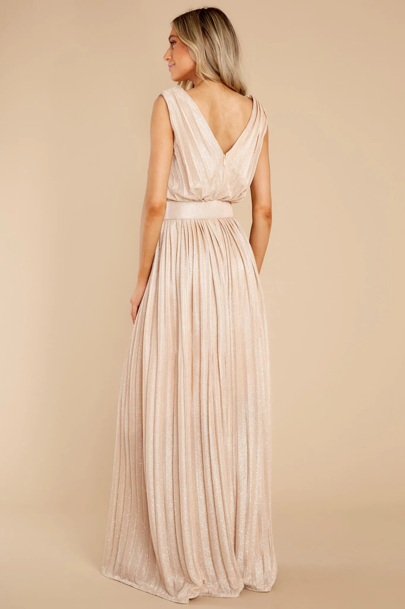 Exquisite Taste Champagne Maxi Dress