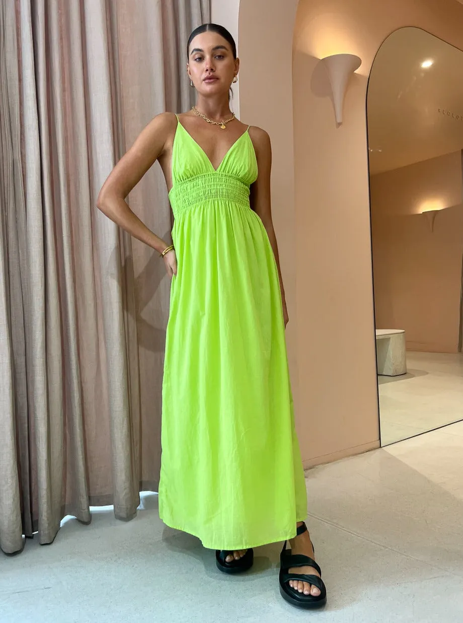 Faithfull the Brand Bisetta Maxi Dress in Kiwifruit