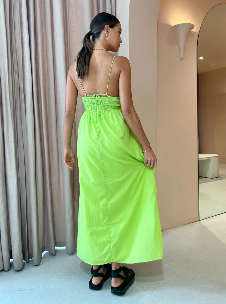 Faithfull the Brand Bisetta Maxi Dress in Kiwifruit