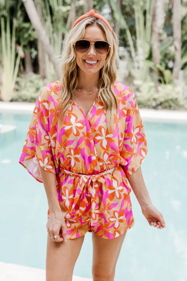 Feeling Bold Fuchsia Floral Romper FINAL SALE