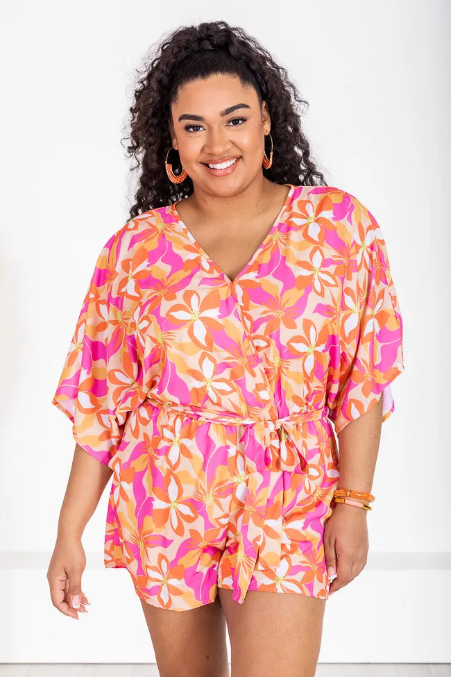 Feeling Bold Fuchsia Floral Romper FINAL SALE