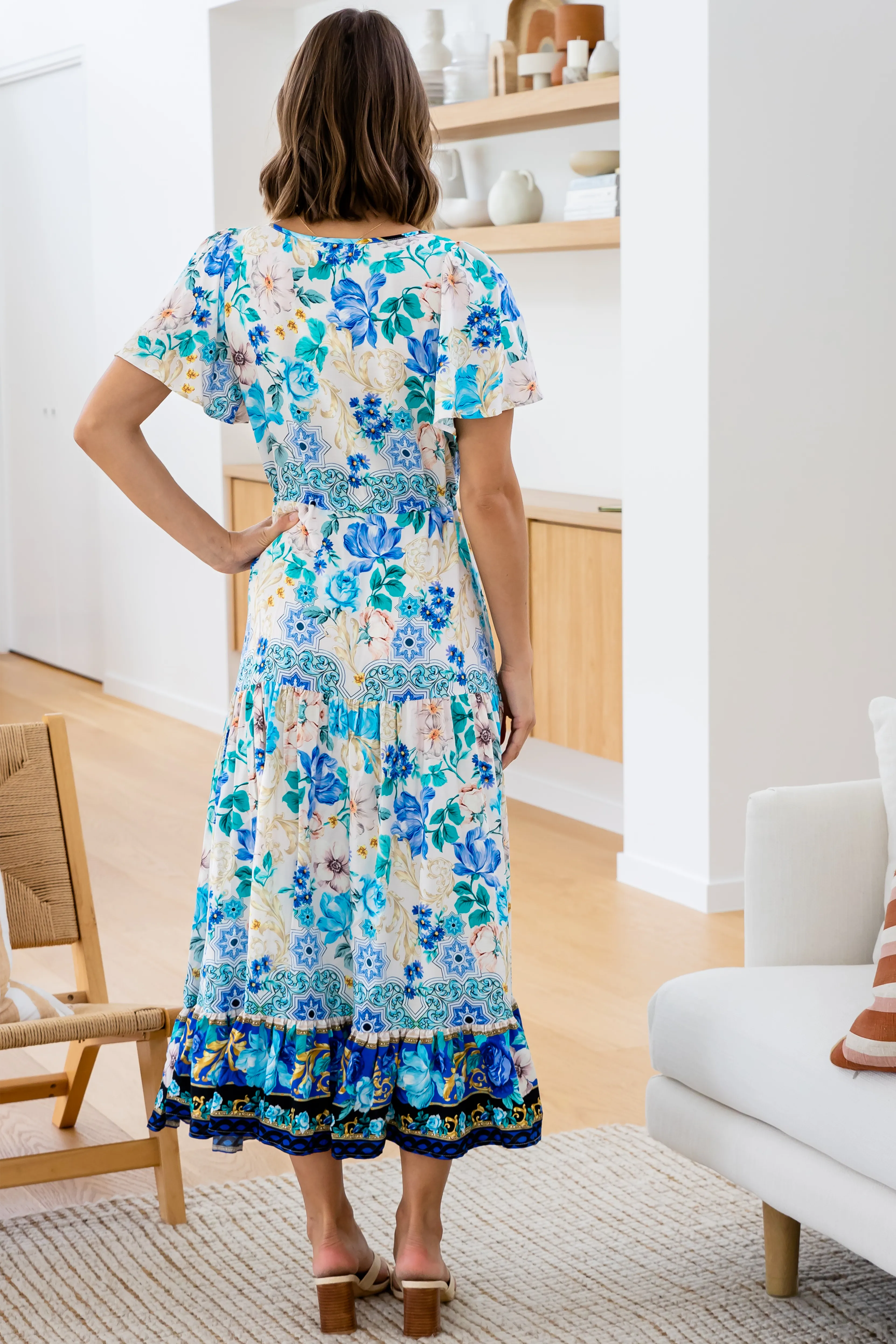 FINAL SALE | Joelle Maxi Dress Blue Bouquet Print