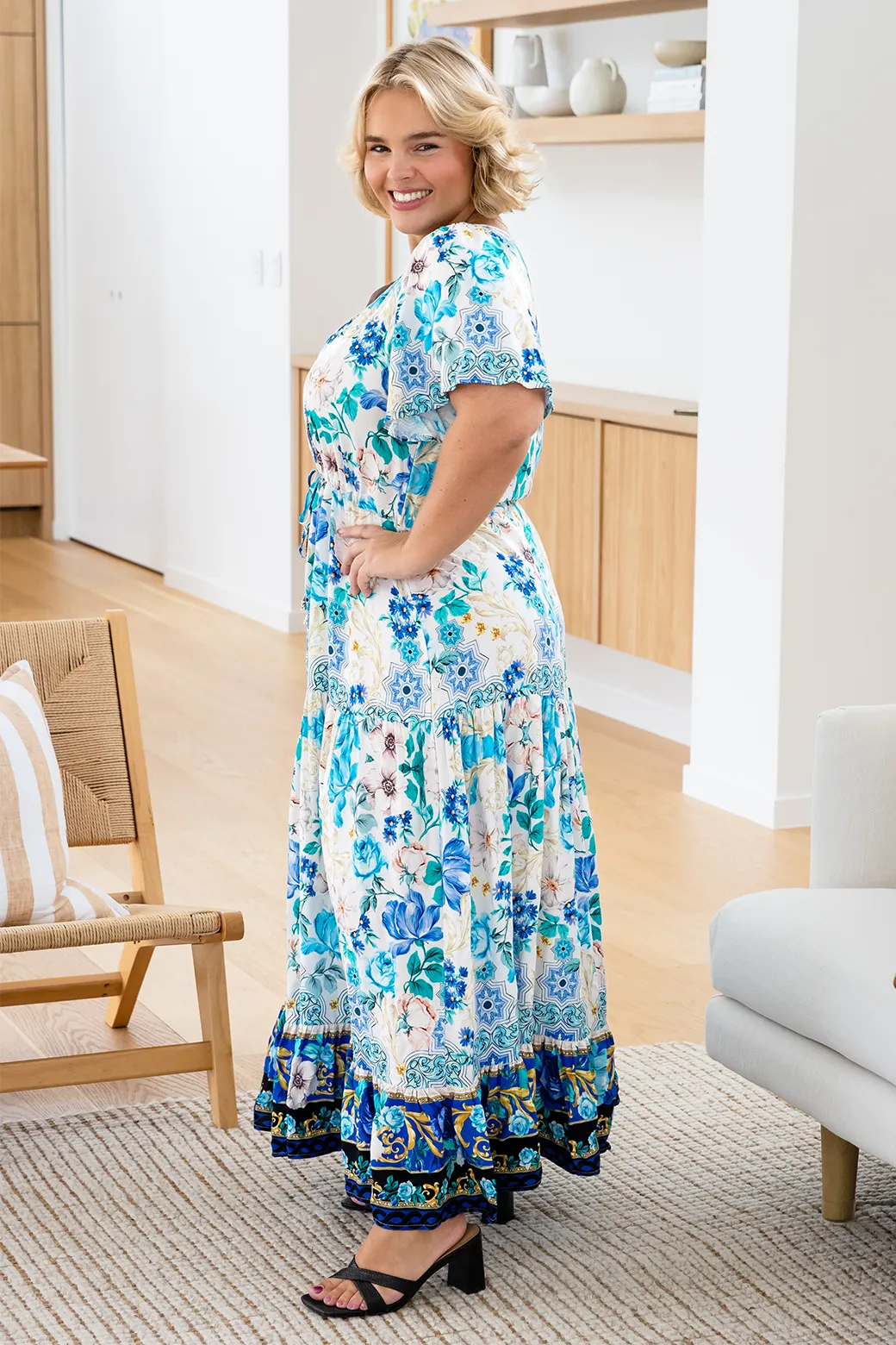 FINAL SALE | Joelle Maxi Dress Blue Bouquet Print