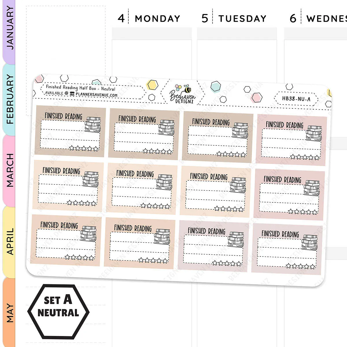 Finished Reading Half Box Planner Stickers