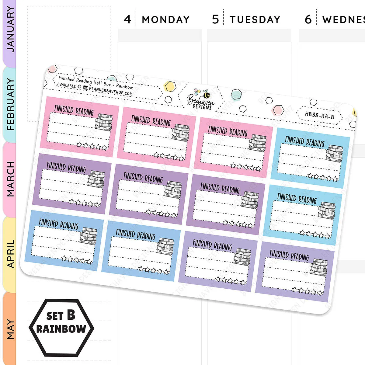 Finished Reading Half Box Planner Stickers