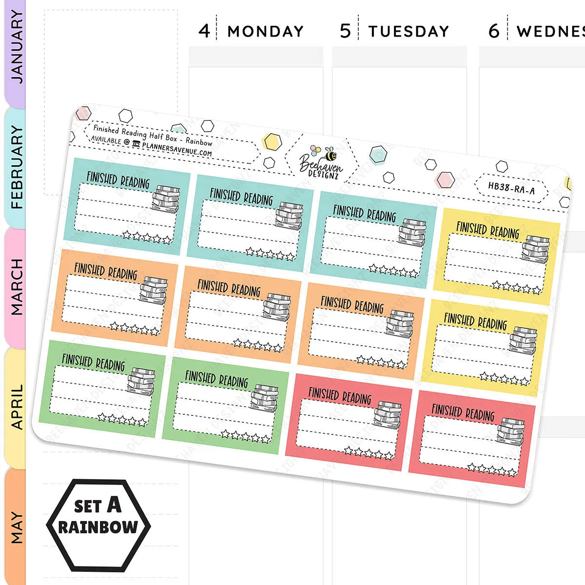 Finished Reading Half Box Planner Stickers