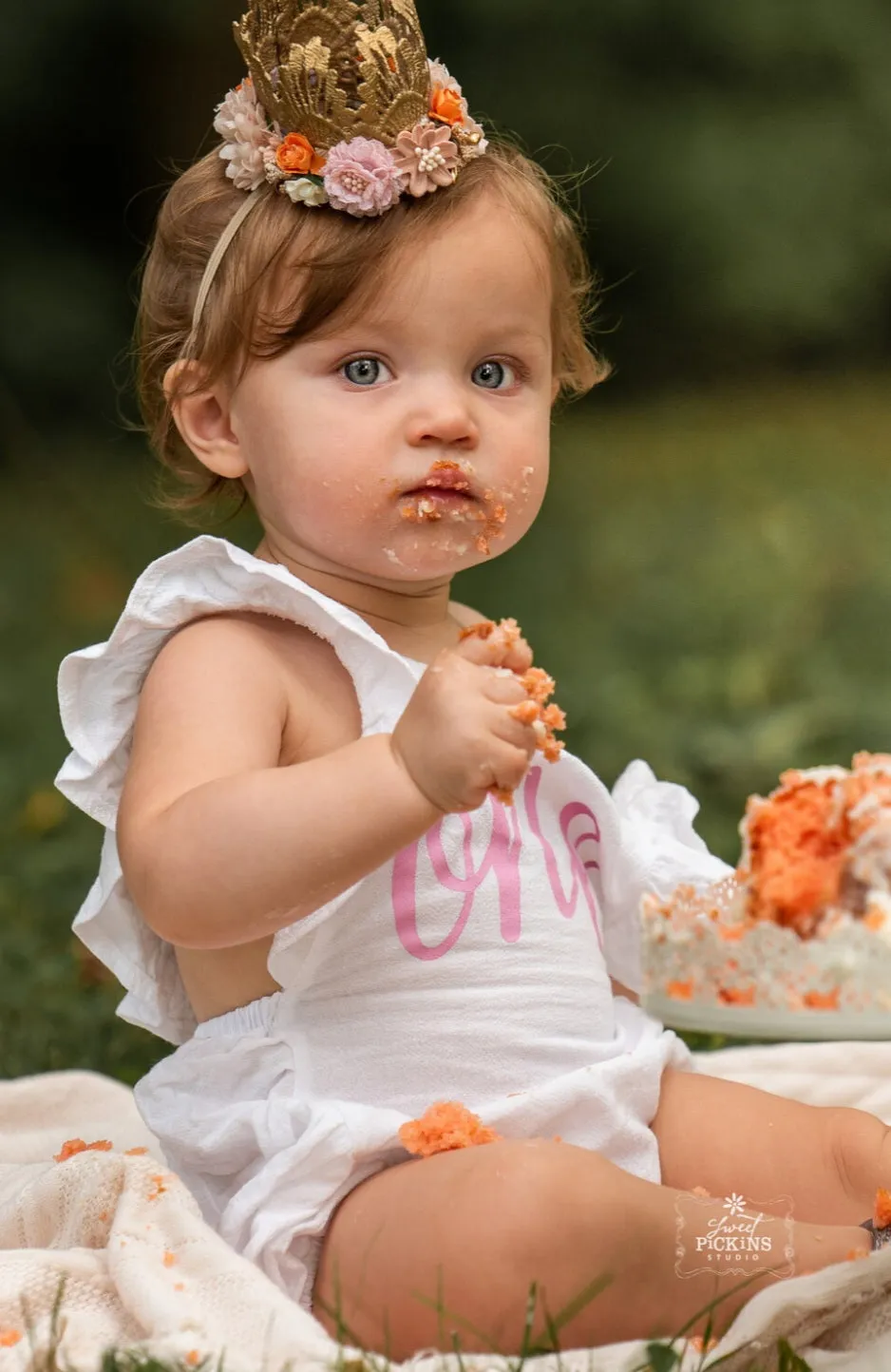 First Birthday White Romper #1000219