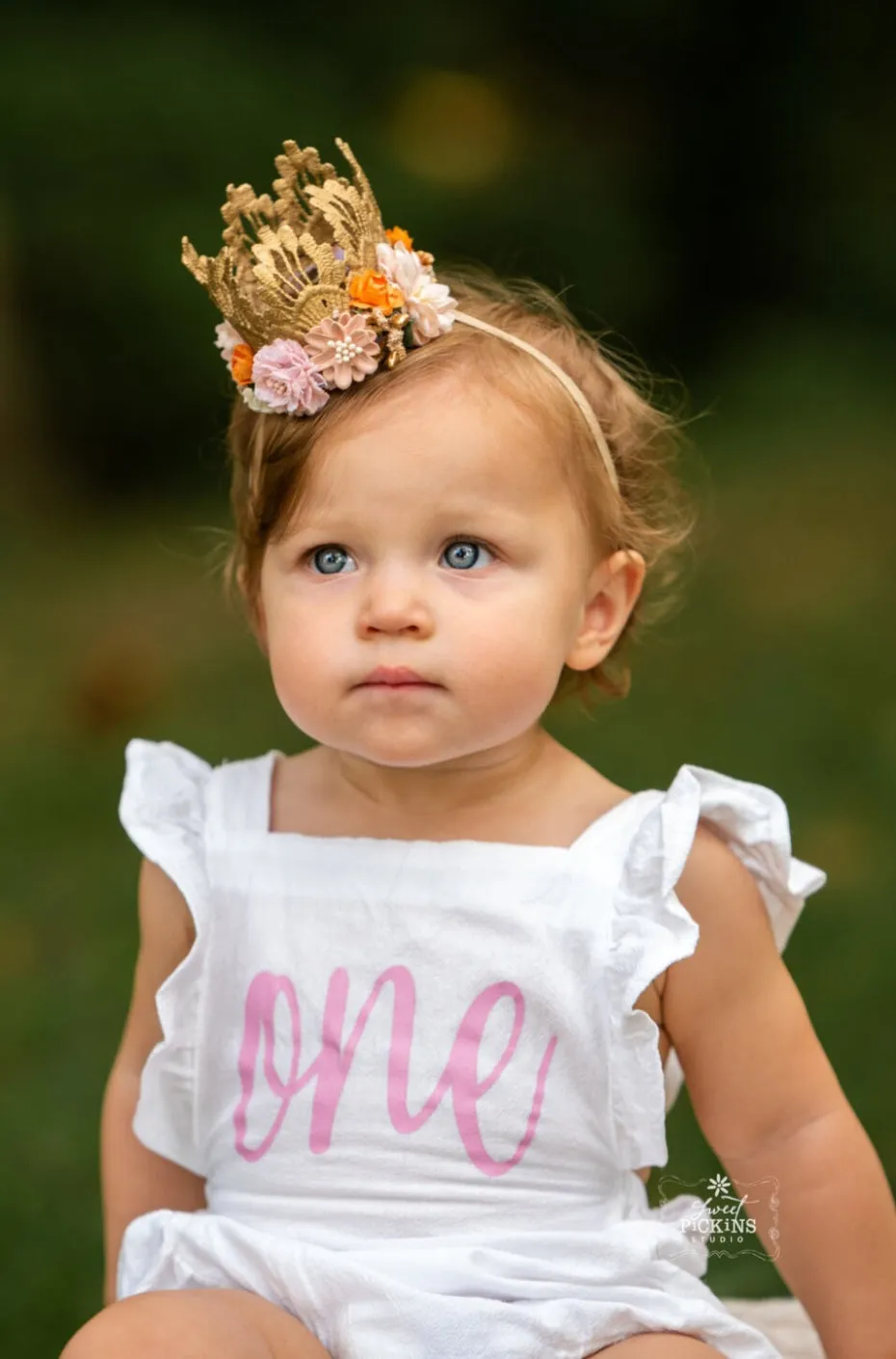 First Birthday White Romper #1000219