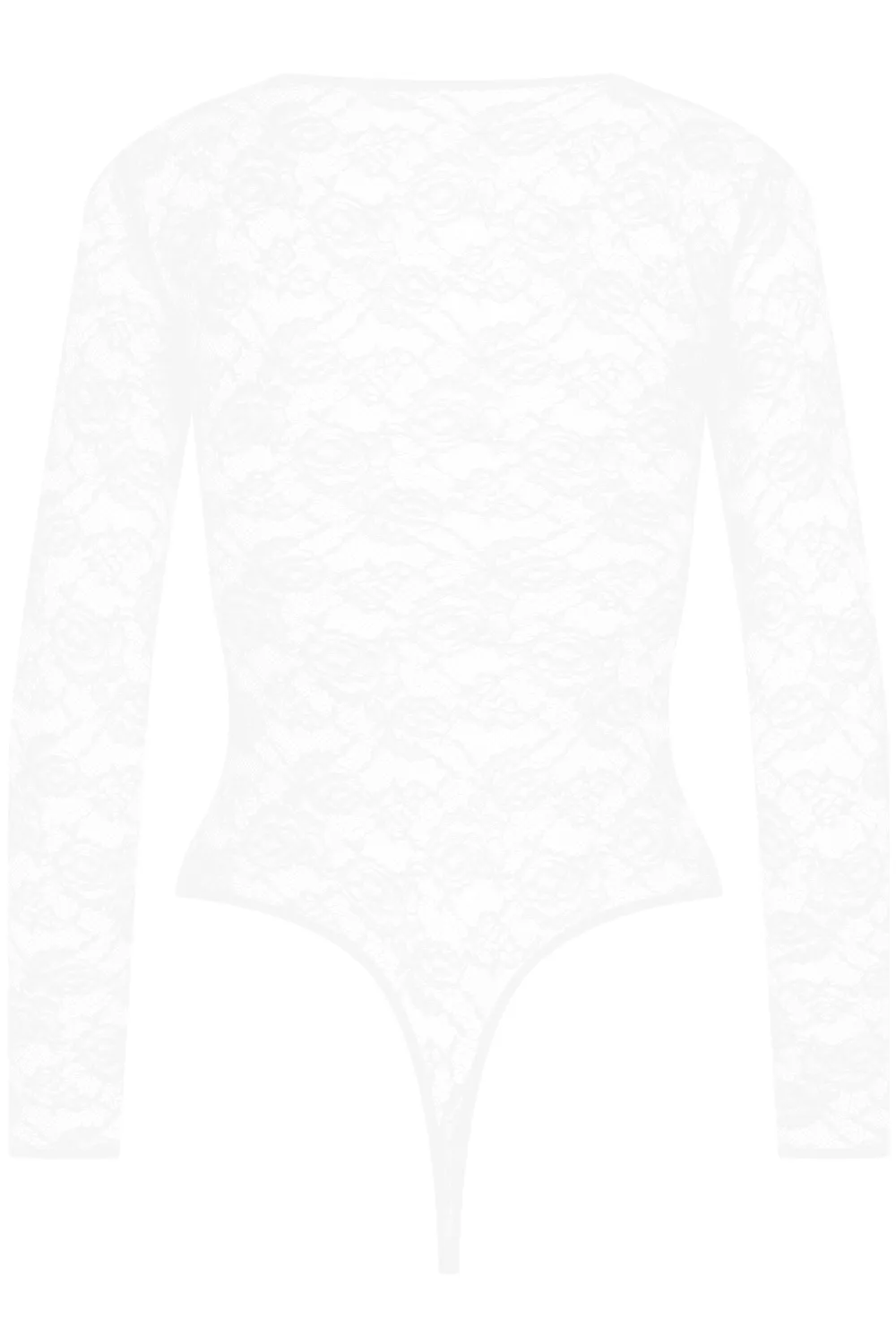 Flashback Lace Long Sleeve Thong Body White