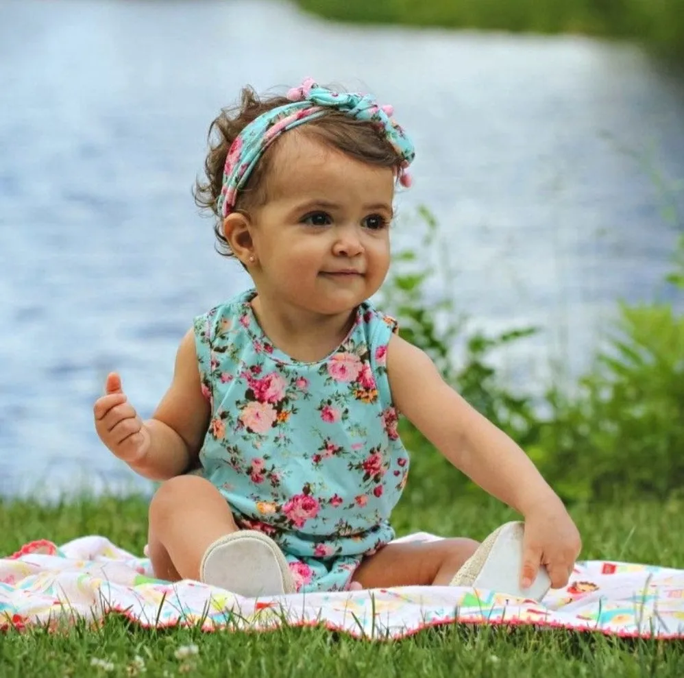 Floral Romper Sky Blue #1000662