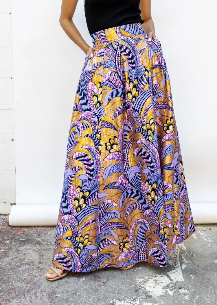 Francis Benedict Maxi Skirt- Purple Feather