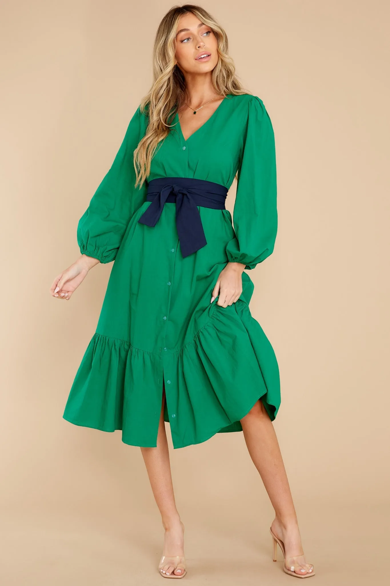 Friend Zone Emerald Midi Dress