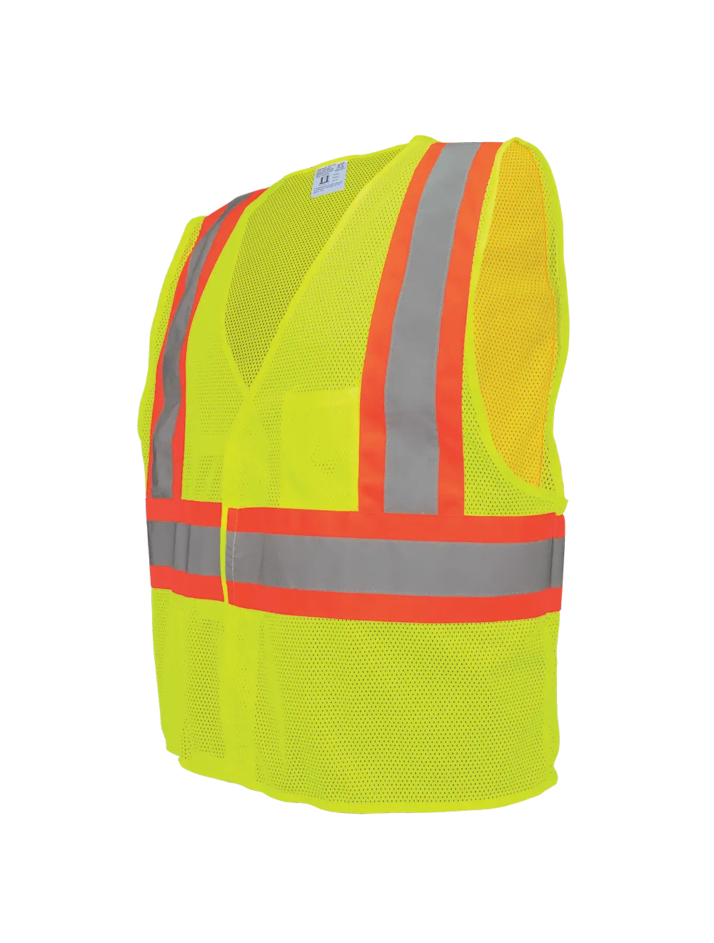 FrogWear® HV Yellow/Green Lightweight Mesh Vest with Orange Contrasting Trim - GLO-002V