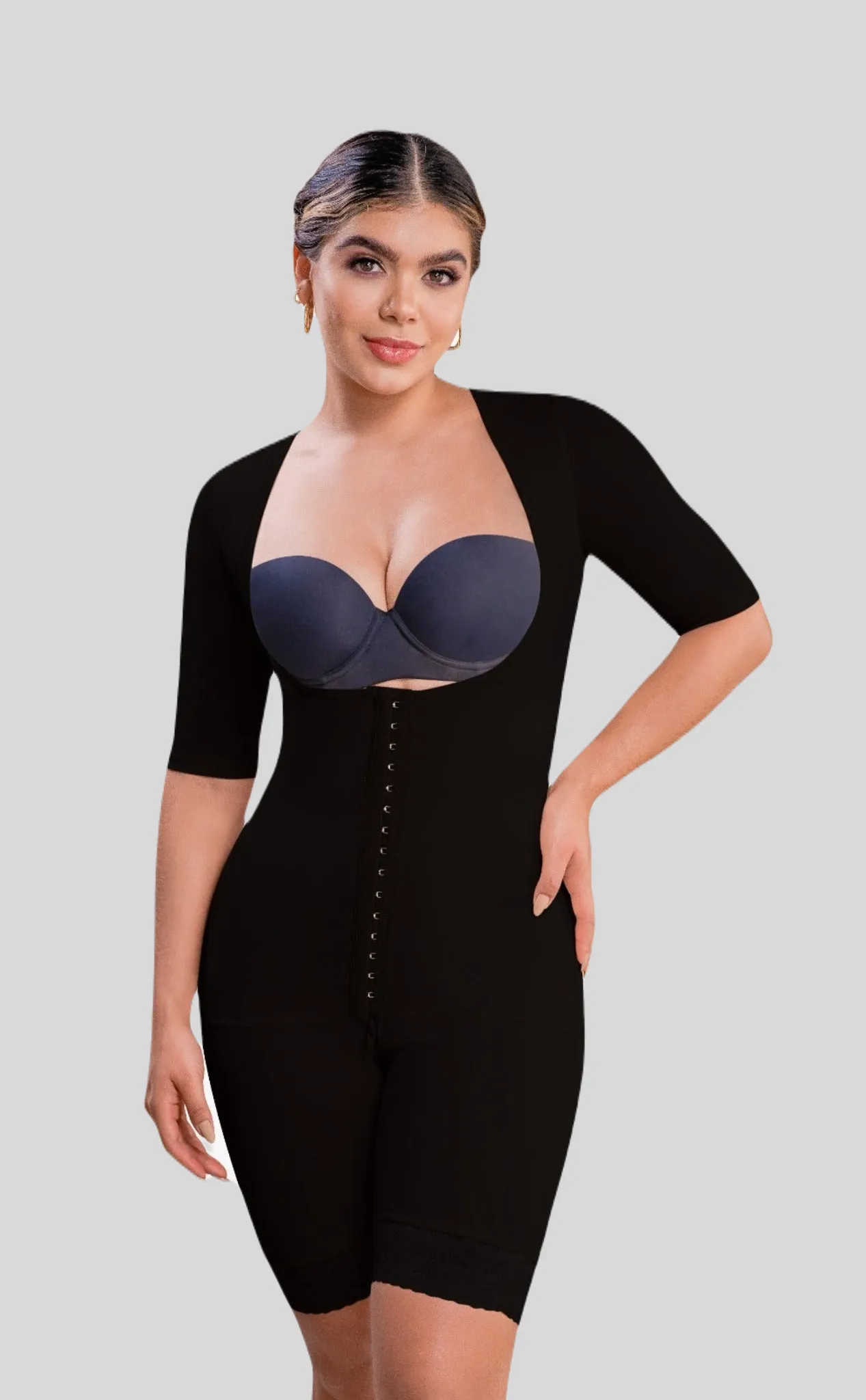 Full Body Mid thigh Shapewear with arm compression