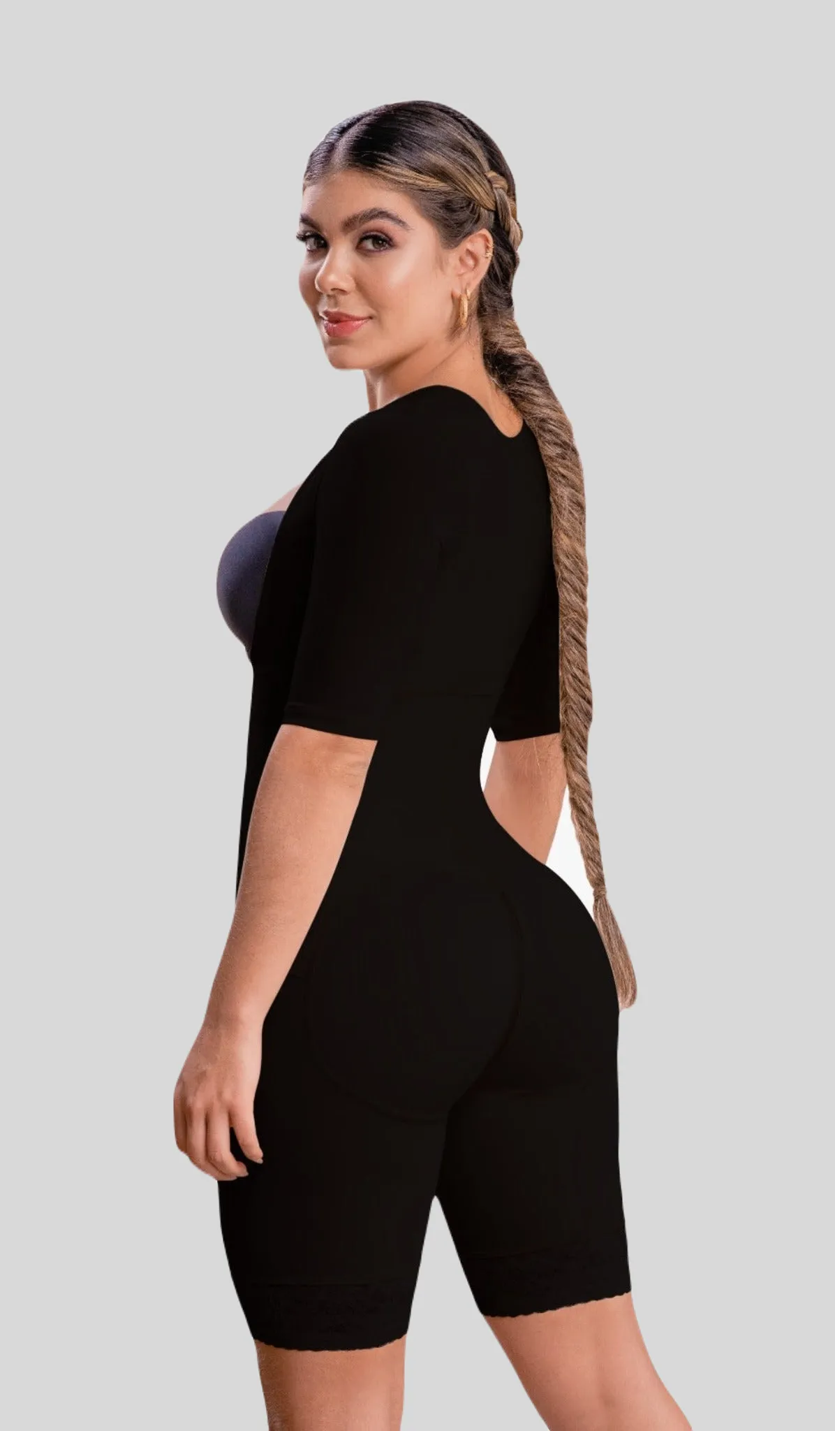 Full Body Mid thigh Shapewear with arm compression