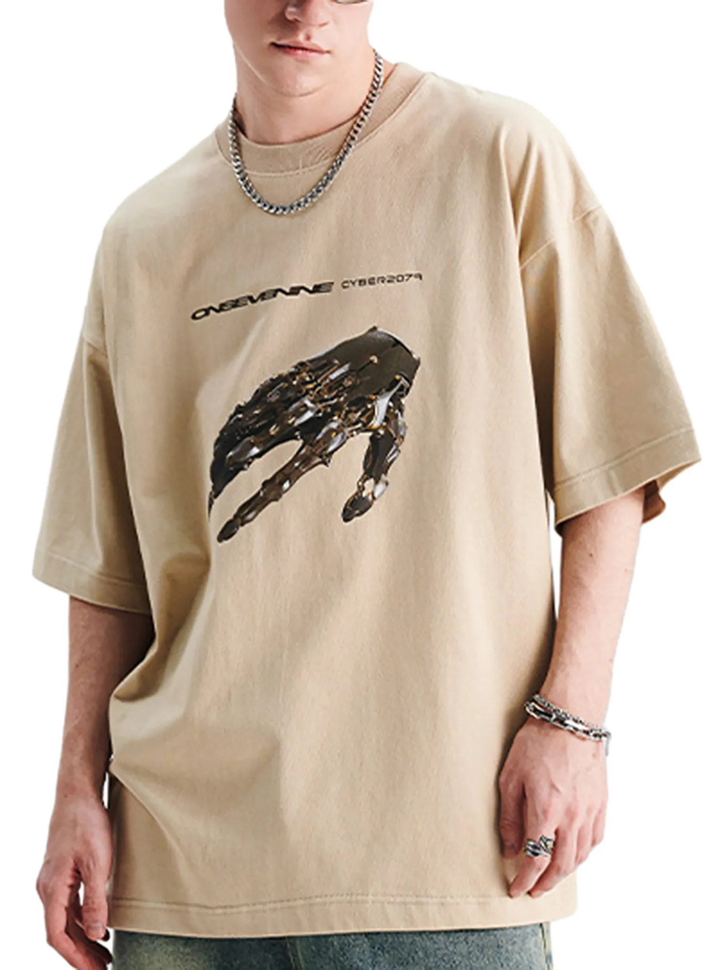 Functional Printed Design Loose Oversize T-shirt