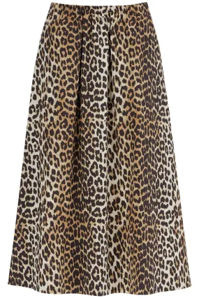 Ganni Long Leopard Print Maxi Skirt