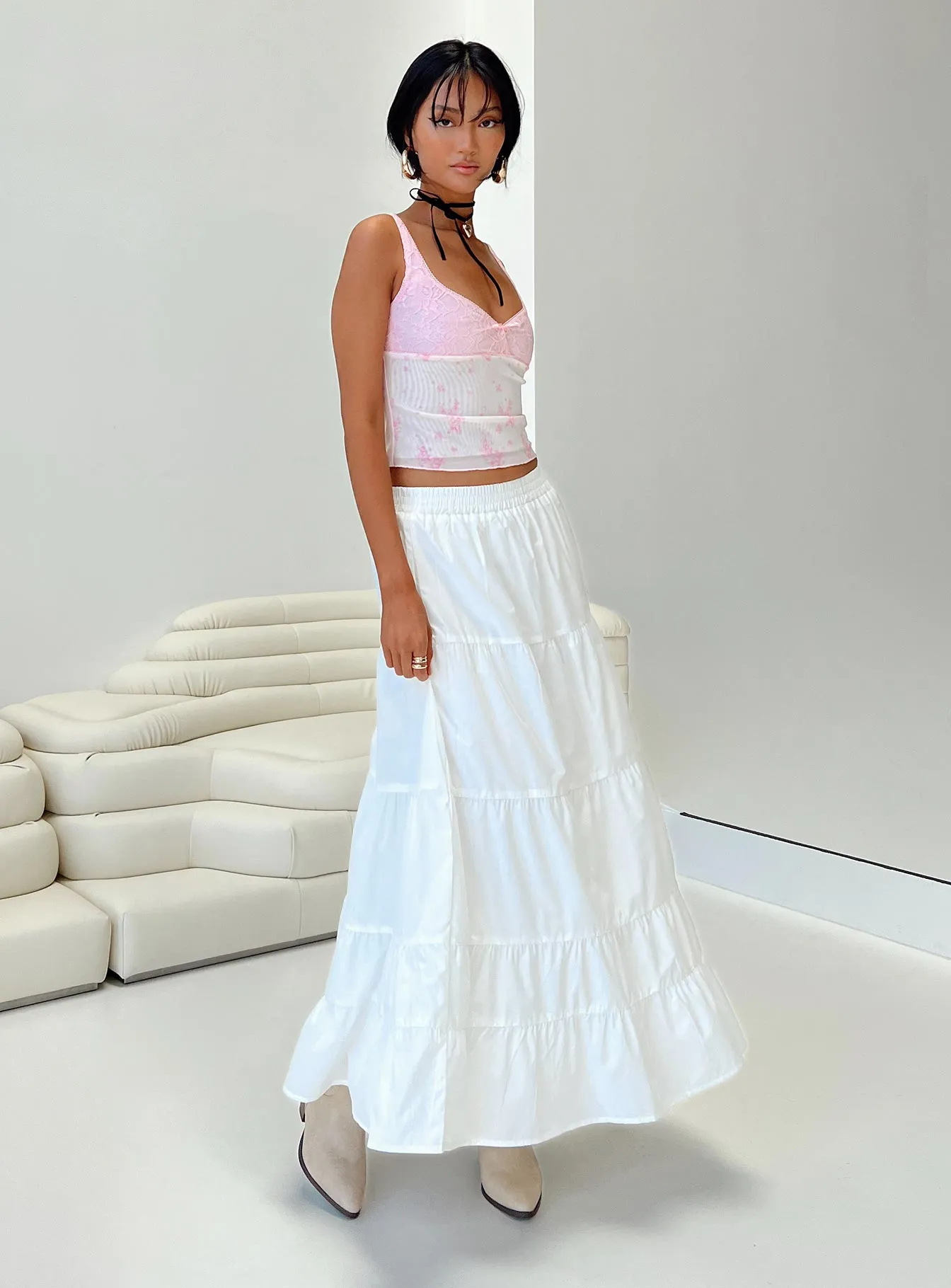 Garden Party Maxi Skirt White