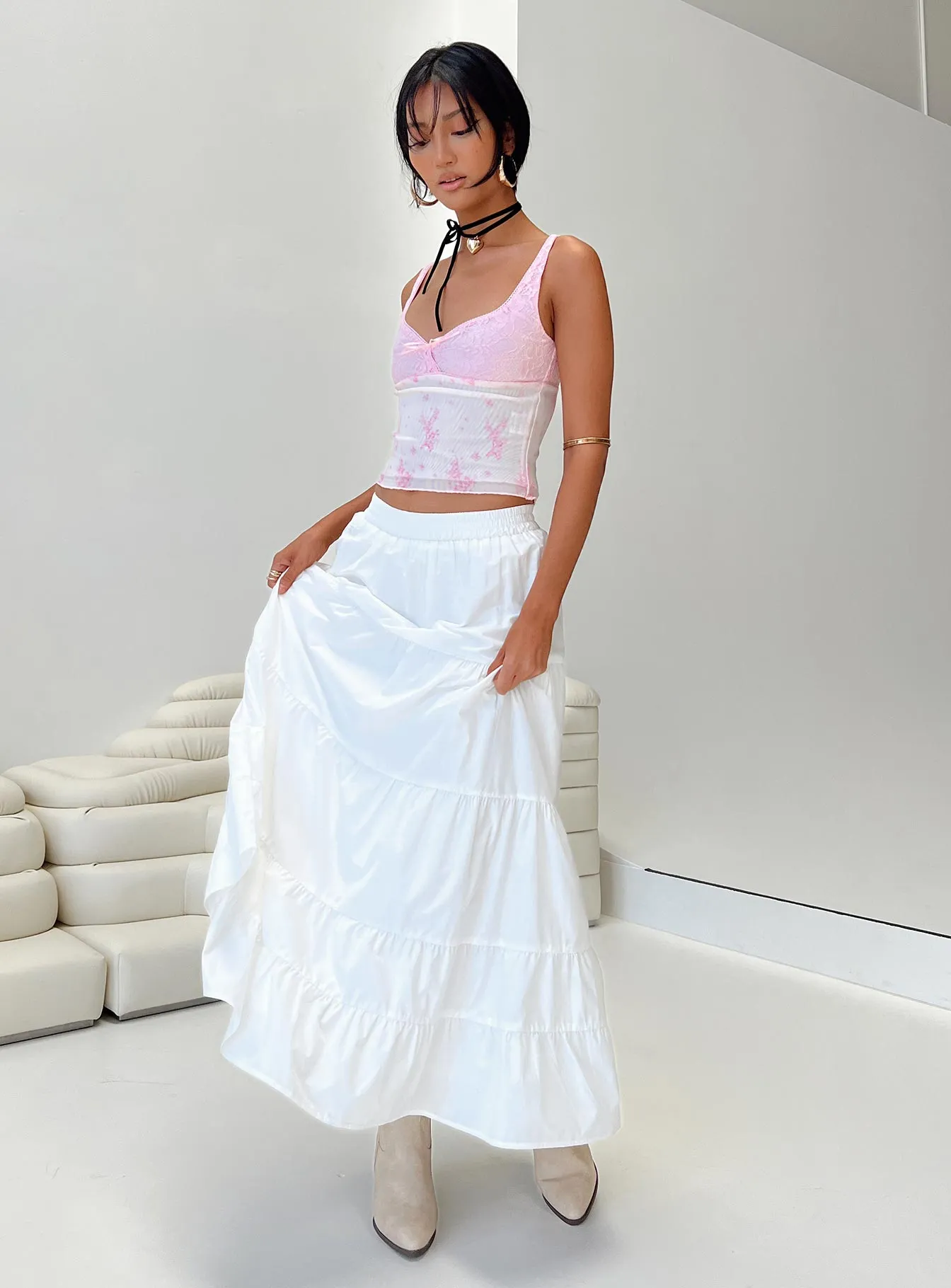 Garden Party Maxi Skirt White