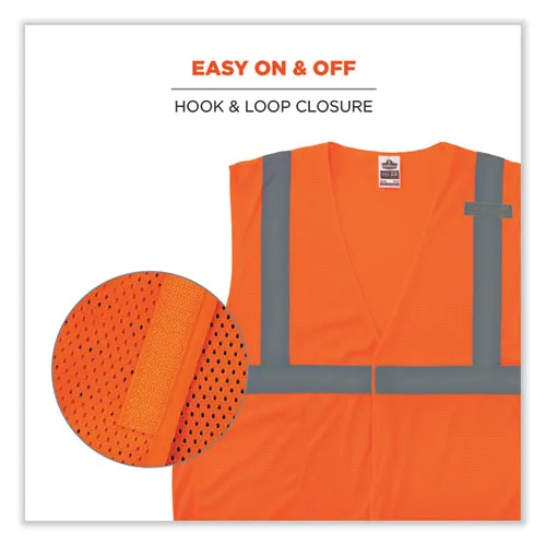 Glowear 8210hl Class 2 Economy Mesh Hook And Loop Vest, Polyester, Large/x-large, Orange