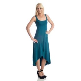 Grace Asymmetrical Maxi Tank Dress - Teal